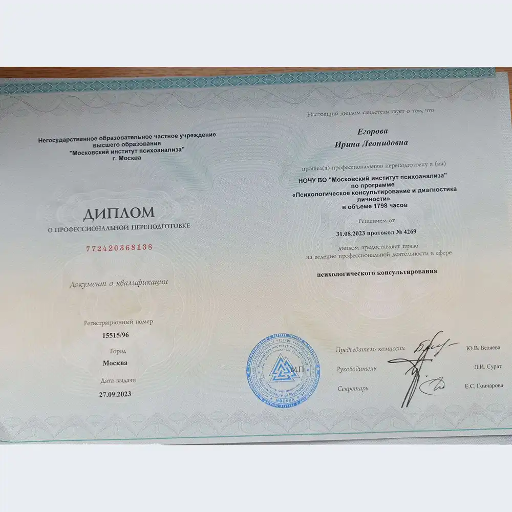 НОЧУ ВО Московский институт психоанализа по программе 